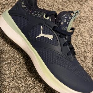 Puma Midnight Blue Athletic Shoes with White Accent